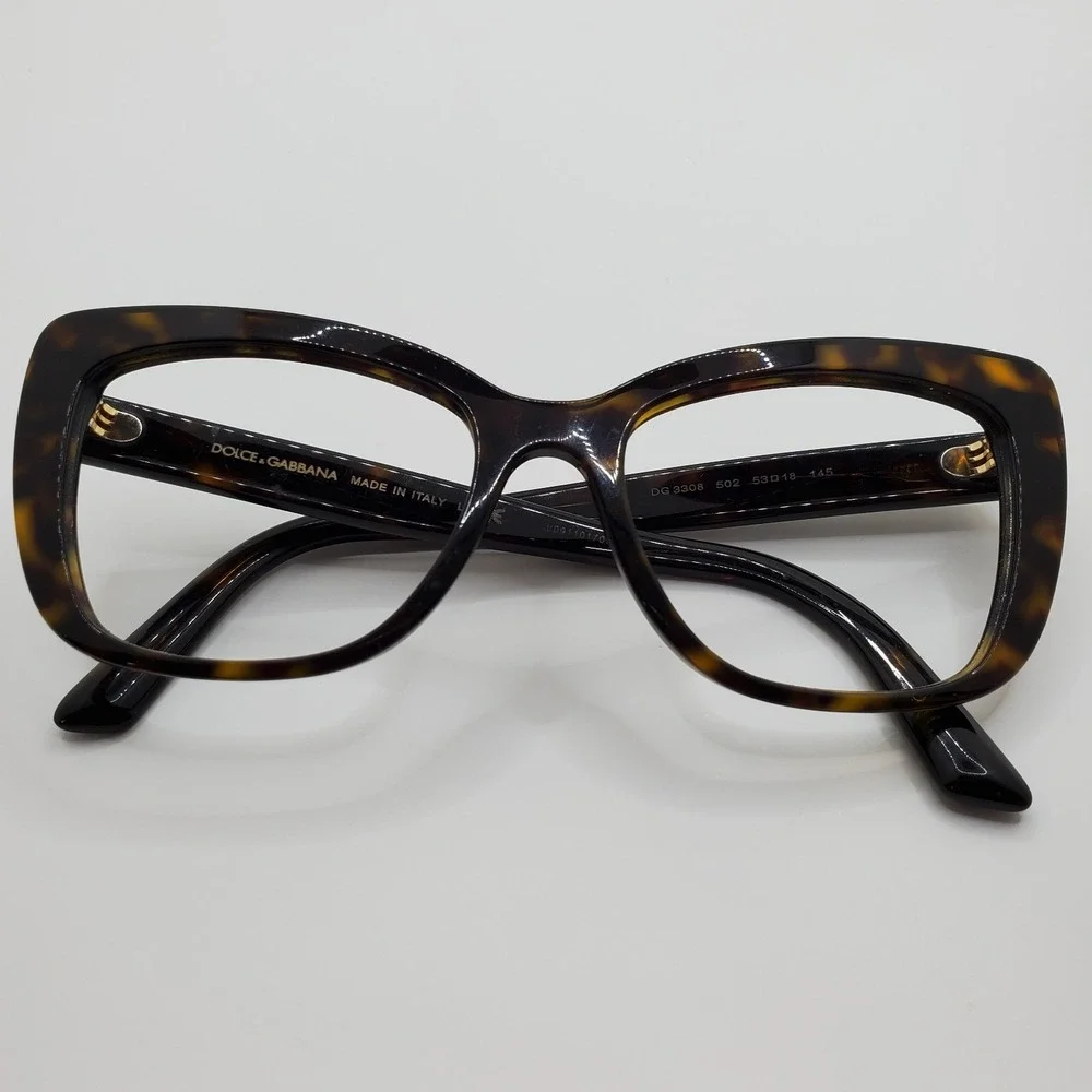 Dolce & Gabbana DG3308 502 Womens Eyeglasses Frame Dark Tortoise 53-18-145 mm